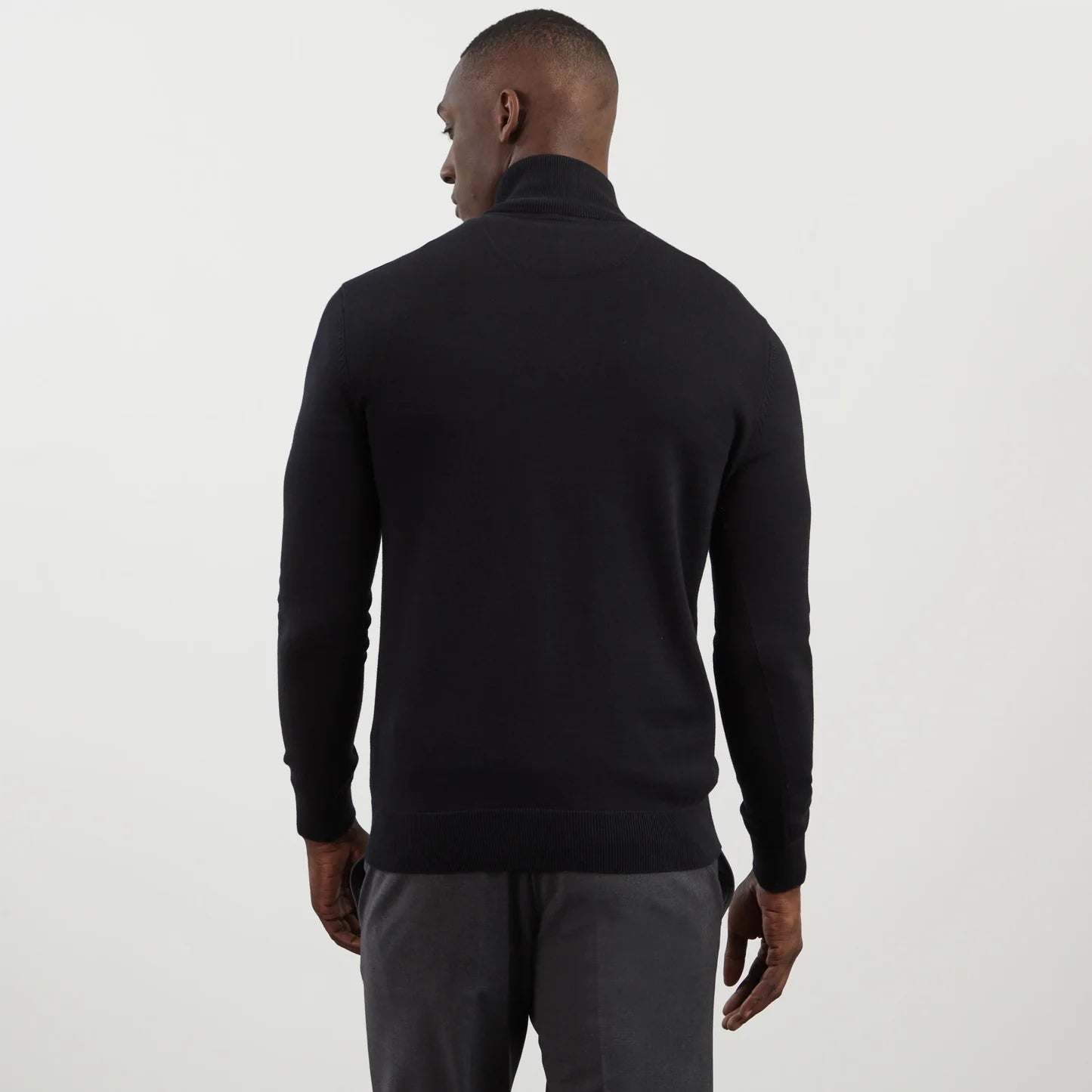 Eden Park Knitwear, in Black cotton Half Zip neck sweater