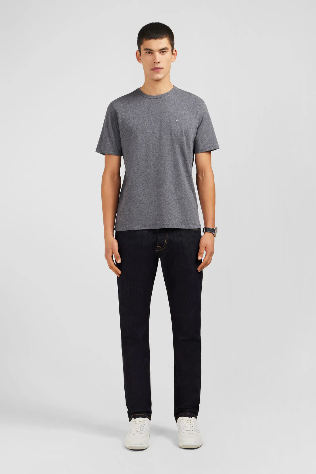 Eden Park T-Shirts Grey round neck short sleeve t-shirt