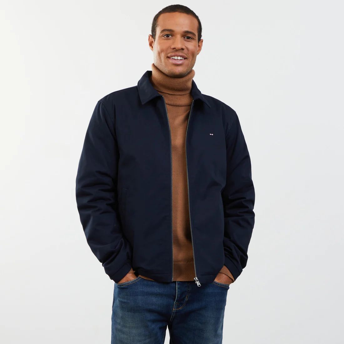 Eden Park Jackets & Coats, Dark blue jacket in cotton gabardine