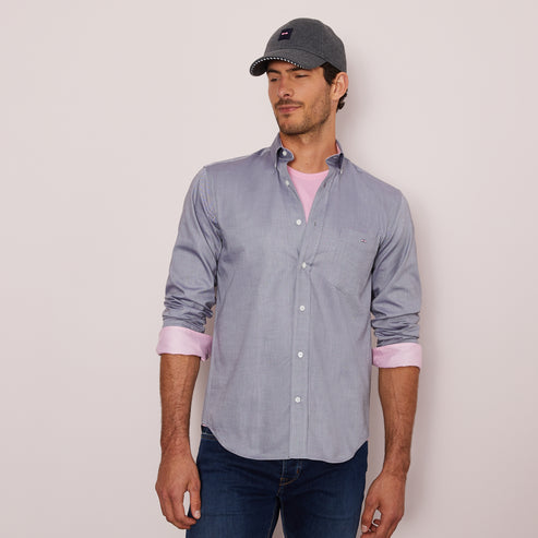 Eden Park Shirts - Light grey cotton shirt - classic Oxford Shirt