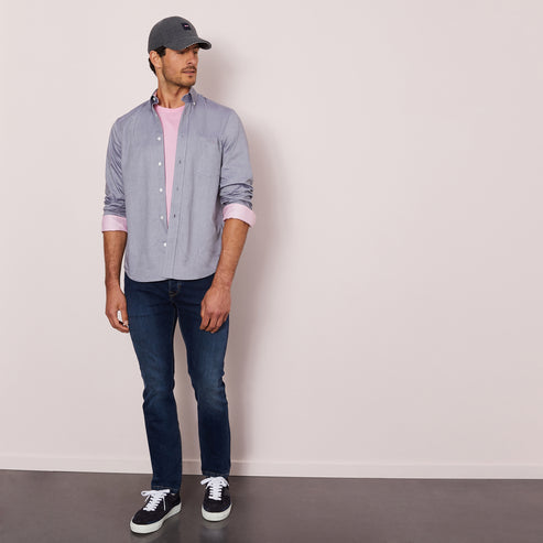 Eden Park Shirts - Light grey cotton Oxford Shirt