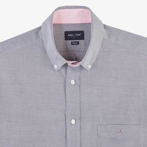 Eden Park Shirts - Light grey cotton Oxford Shirt