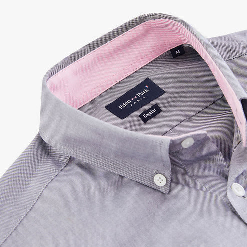 Eden Park Shirts - Light grey cotton shirt - classic Oxford Shirt