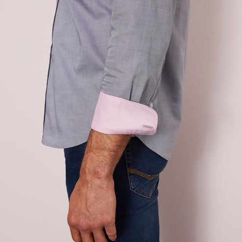 Eden Park Shirts - Light grey cotton shirt - classic Oxford Shirt