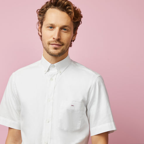 Eden Park Shirts - Short sleeved white cotton Classic Oxford