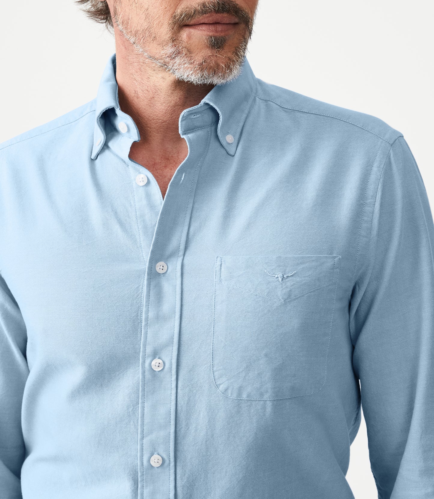 R.M Williams Shirts, The Collins Button Down Shirt in Light Blue