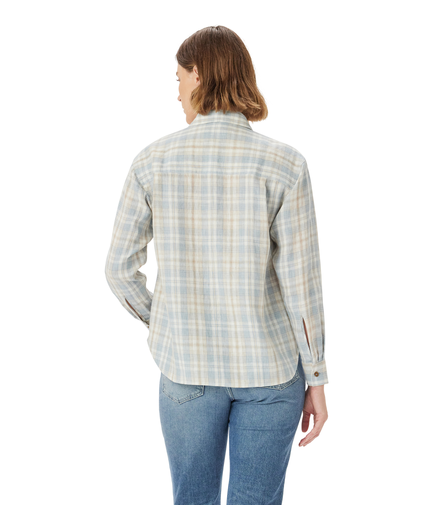 R.M. Williams Ladies, Hopeland Check Linen Shirt in Jade