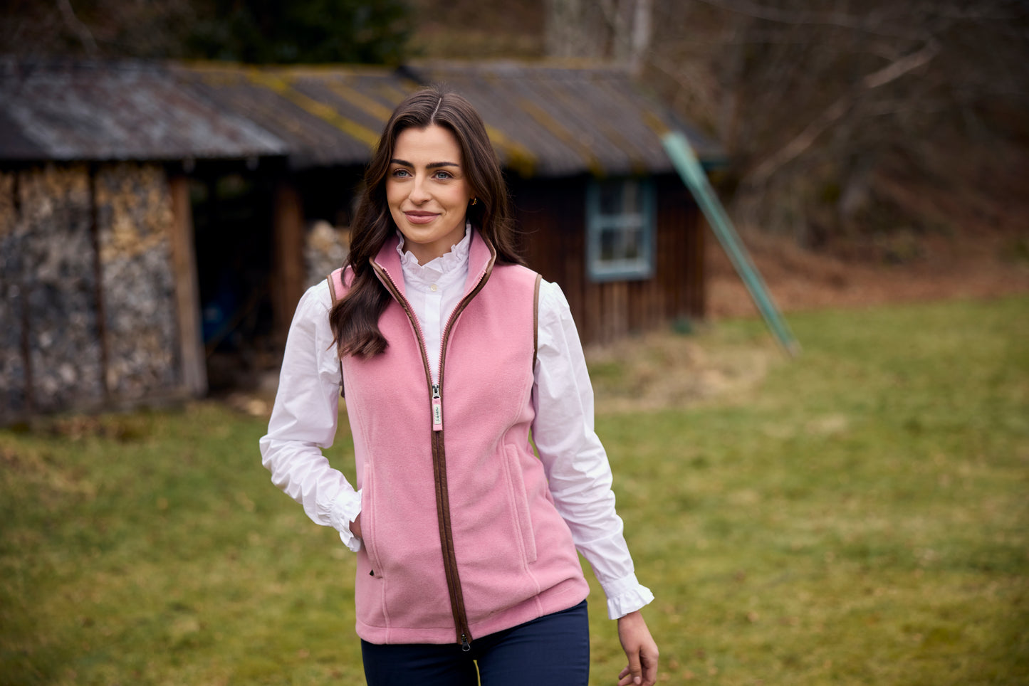 Schoffel Jackets & Coats , the Lyndon Fleece Gilet (Antique Rose)