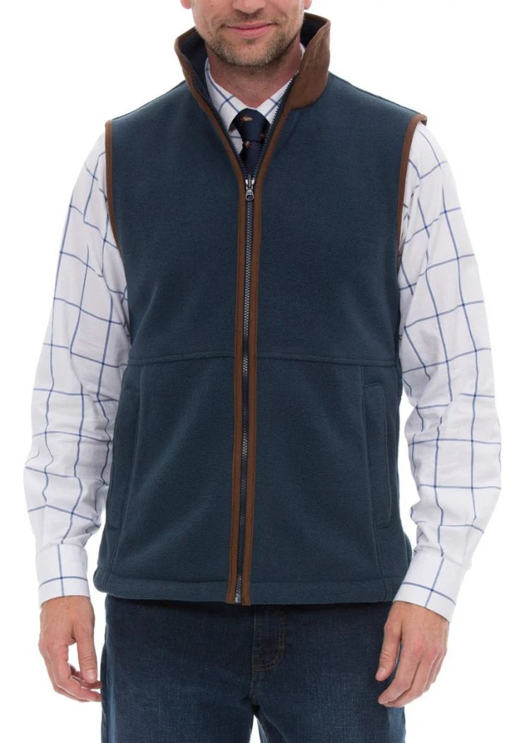 Alan Paine Aylsham Fleece Gilet in Blue Steel