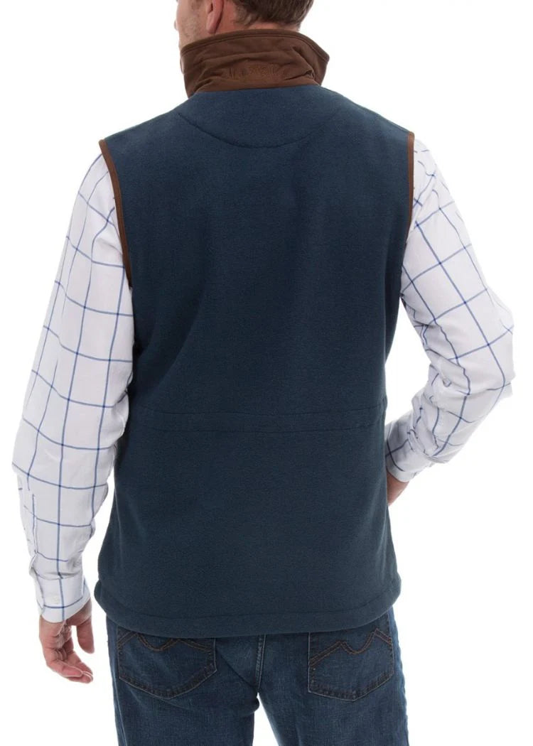 Alan Paine Aylsham Fleece Gilet in Blue Steel
