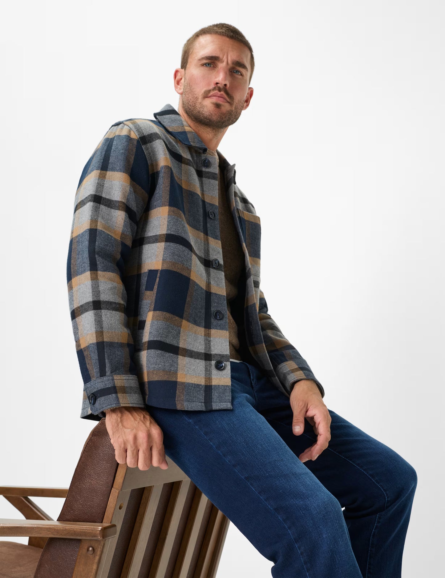 Brax Mens Jeans, Cadiz - Broken Twill in Royal Blue 13