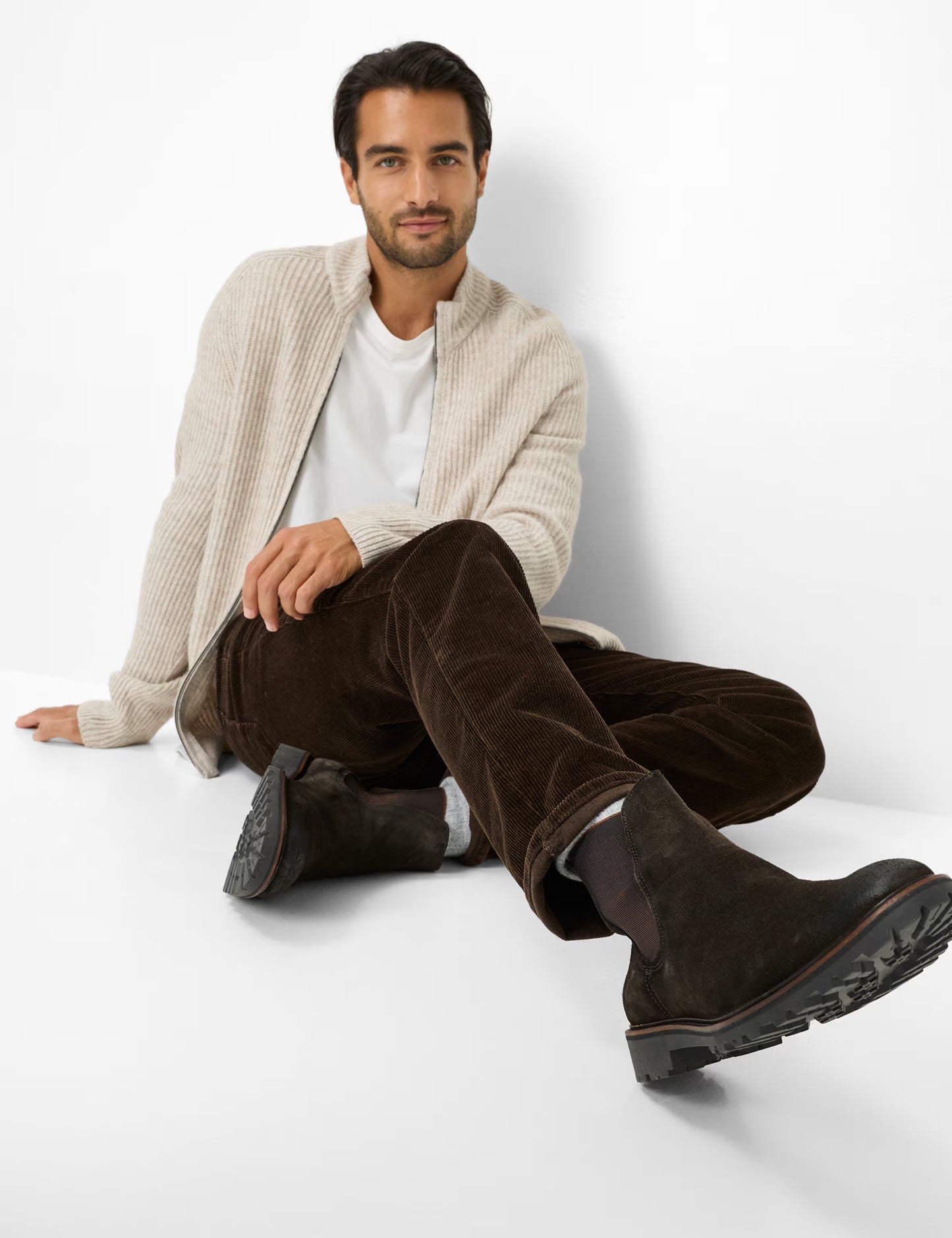 Brax Mens Jeans, Mythos Flex Cords in Nougat