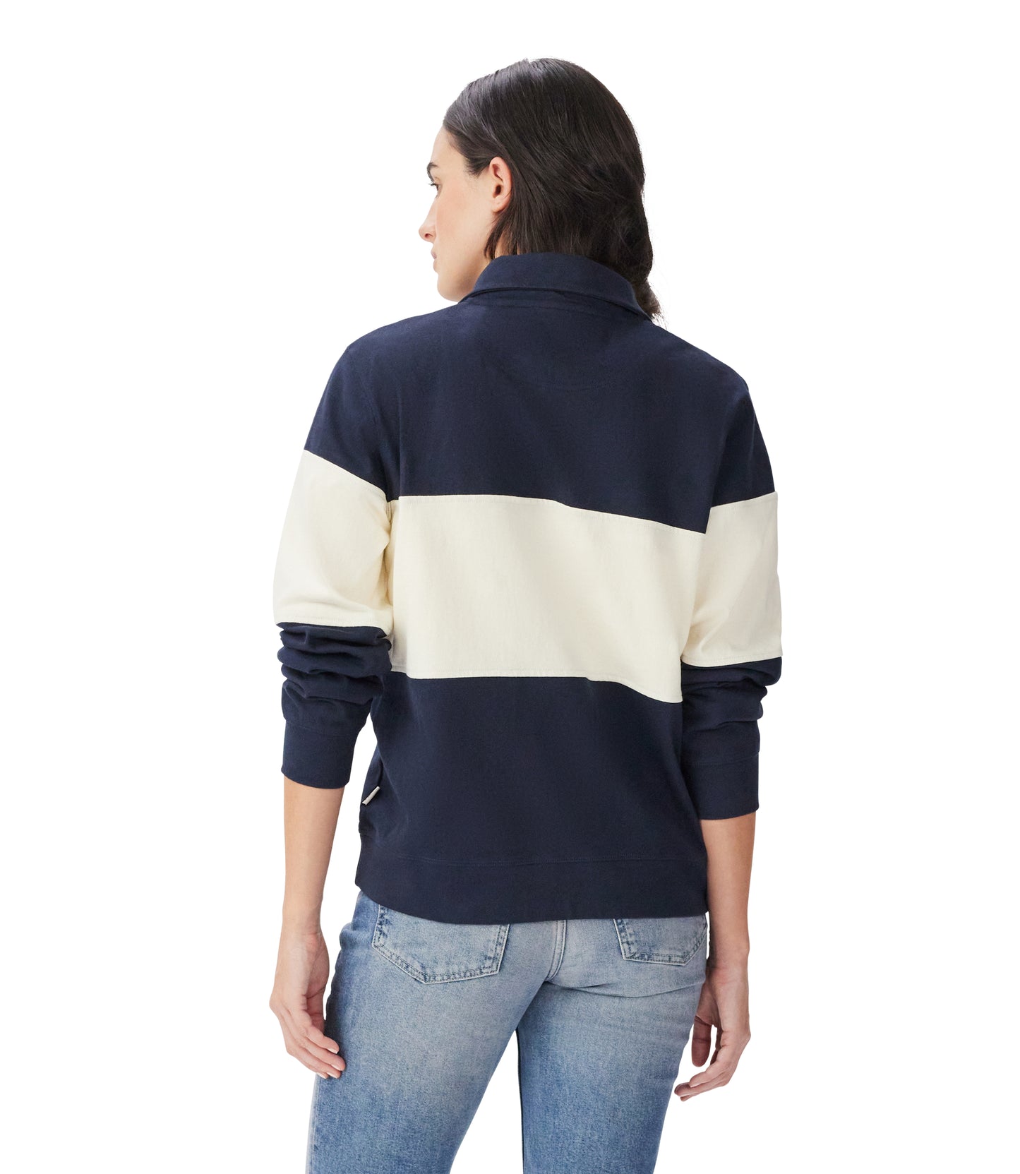 R.M. Williams Trickett Panel Sweatshirt in Navy Ivory