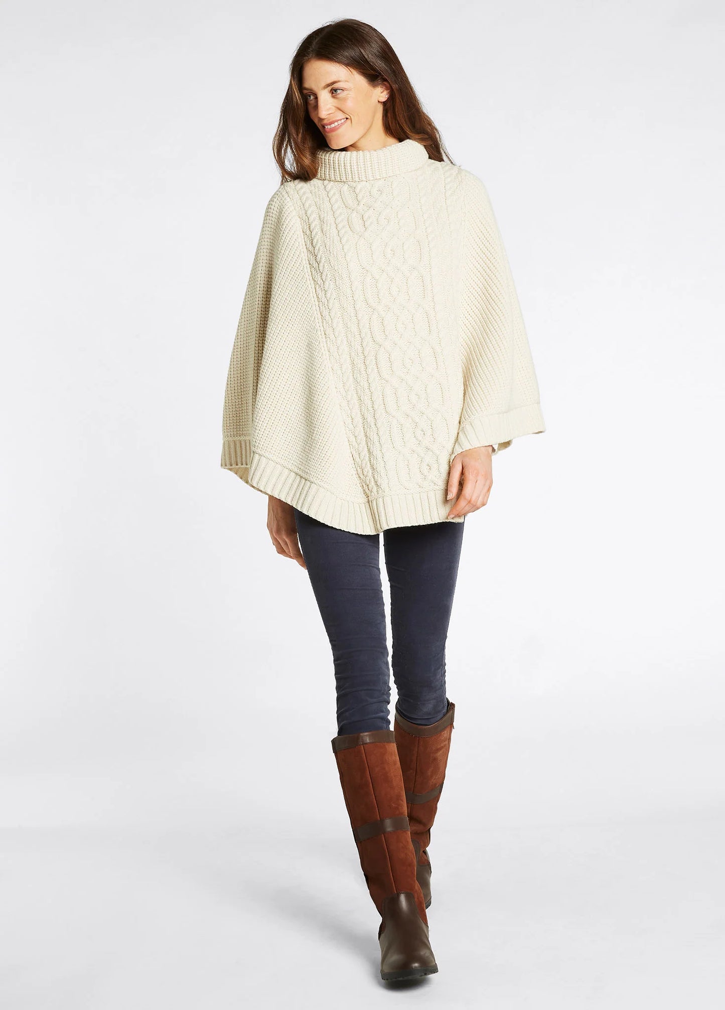 Dubarry Of Ireland, Kilronan Knit Poncho - (Cream)