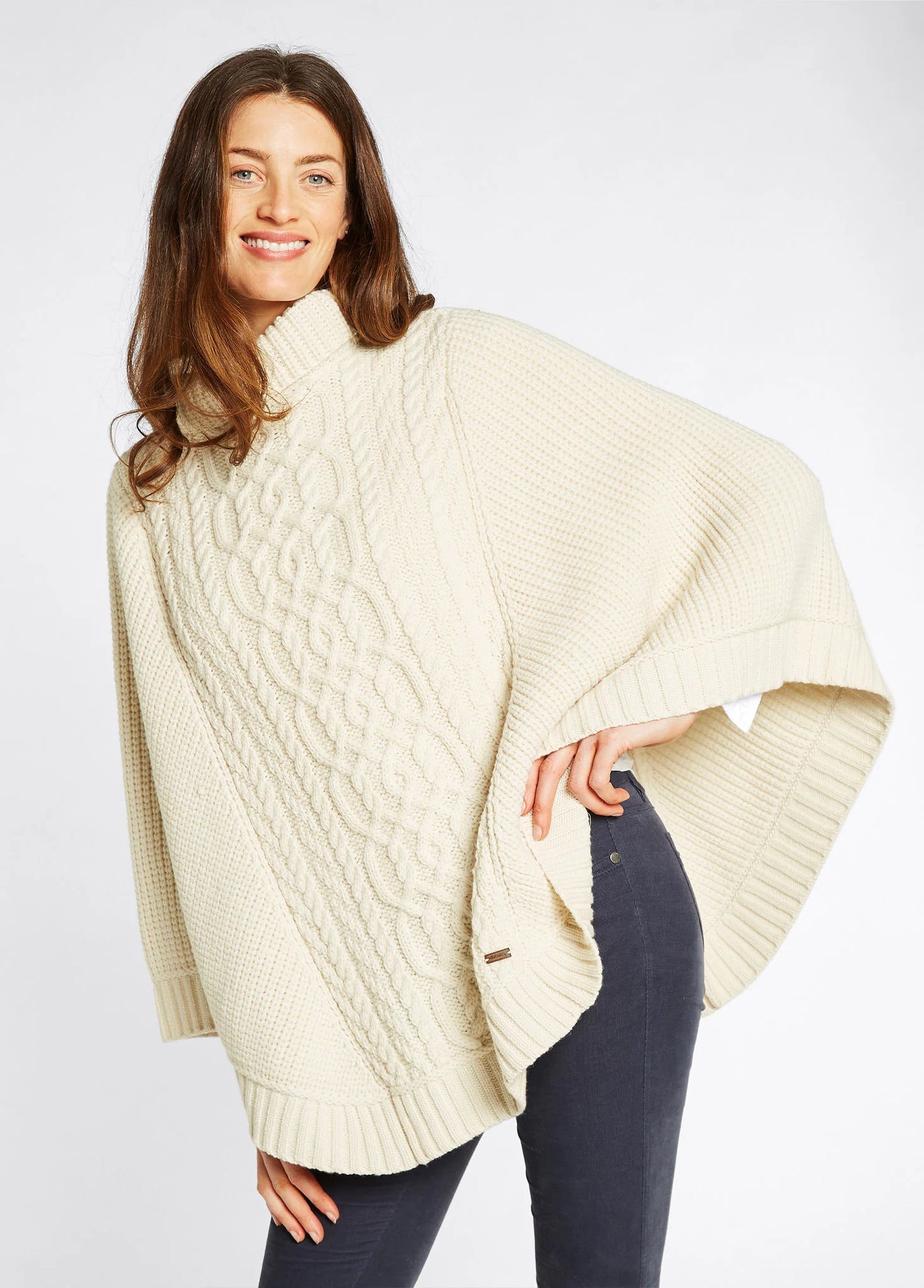 Dubarry Of Ireland, Kilronan Knit Poncho - (Cream)