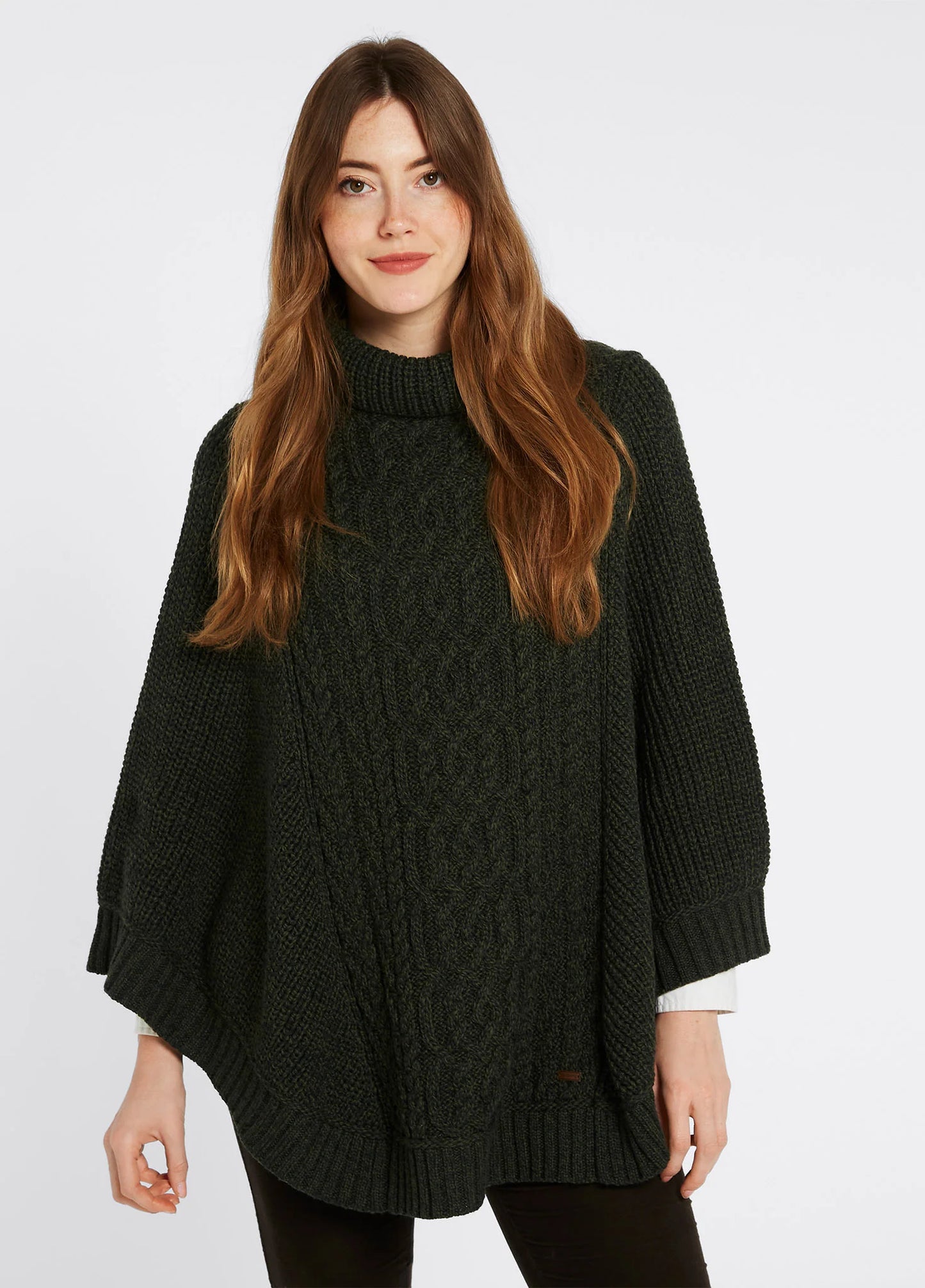 Dubarry Of Ireland, Kilronan Knit Poncho - (Olive)