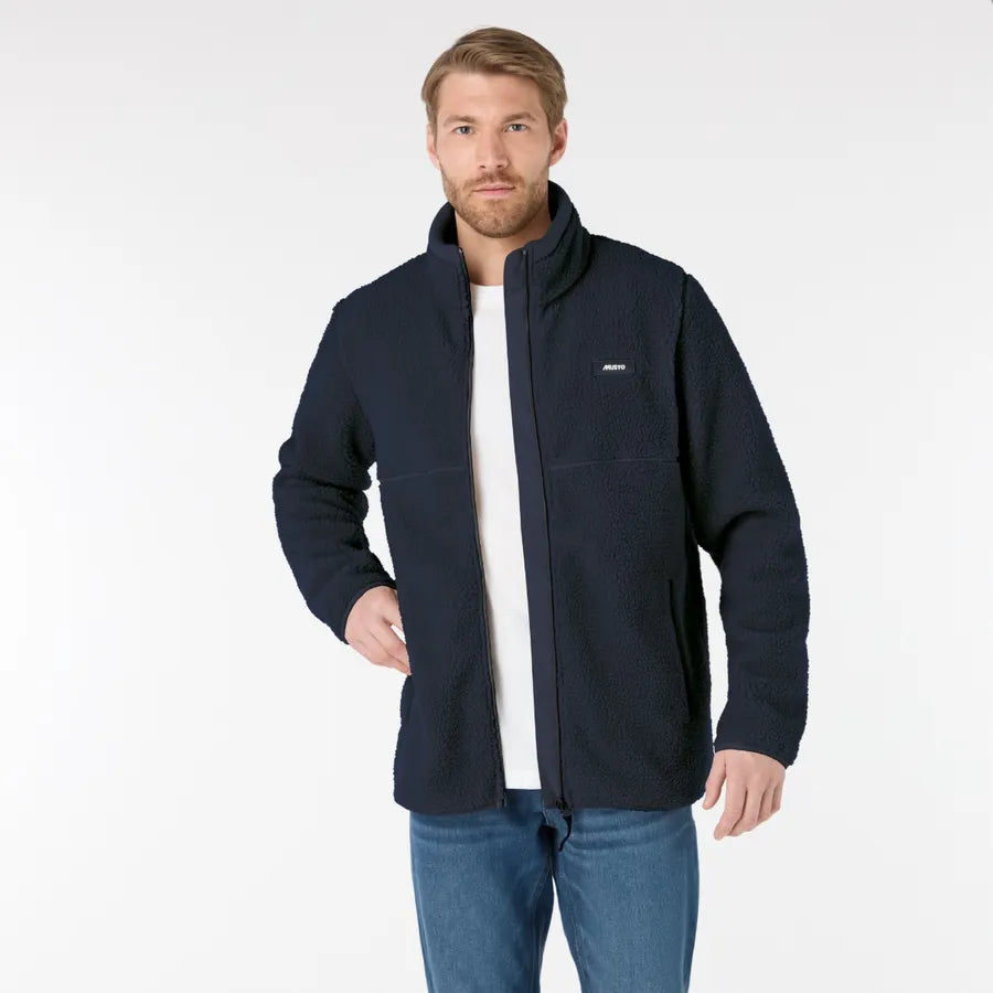 Musto , Mens Cove Deep Pile Fleece Jacket in Navy