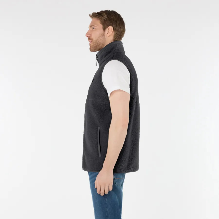 Musto , Mens Cove Deep Pile Fleece Vest in Carbon