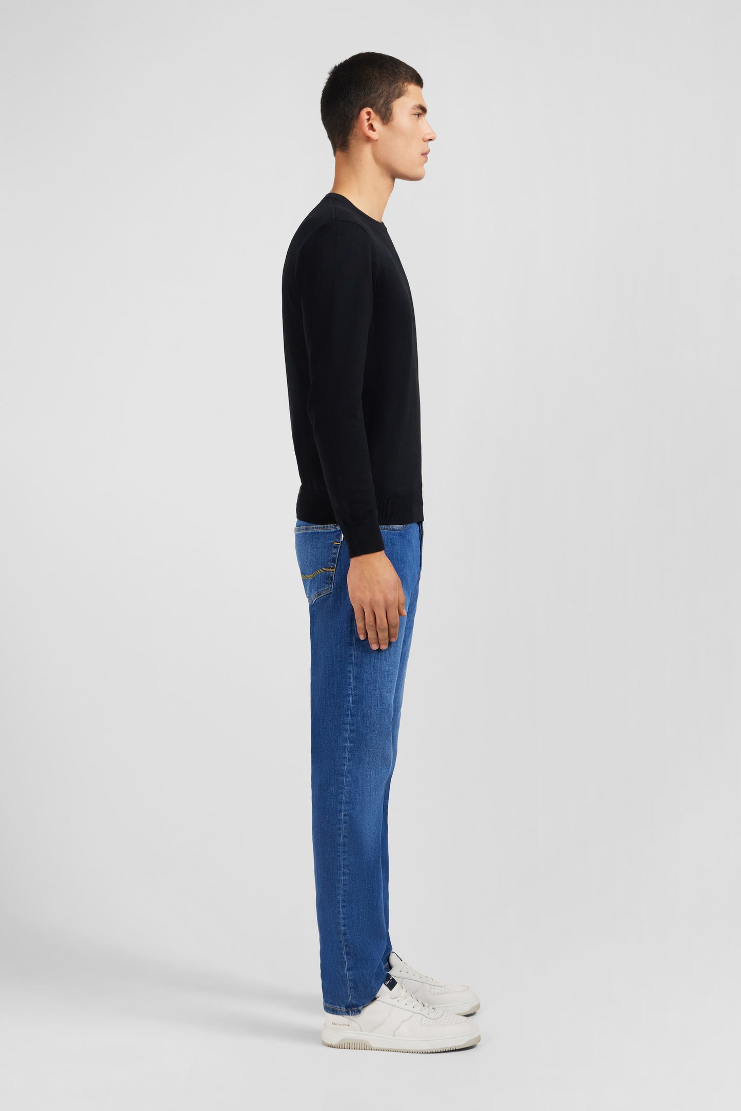 Eden Park Knitwear - Crew Black cotton jumper
