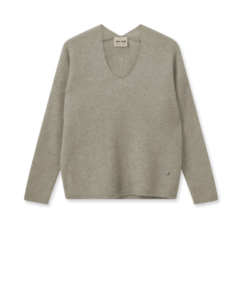 Mos Mosh, MMThora V-Neck Knit (174 Feather Gray)