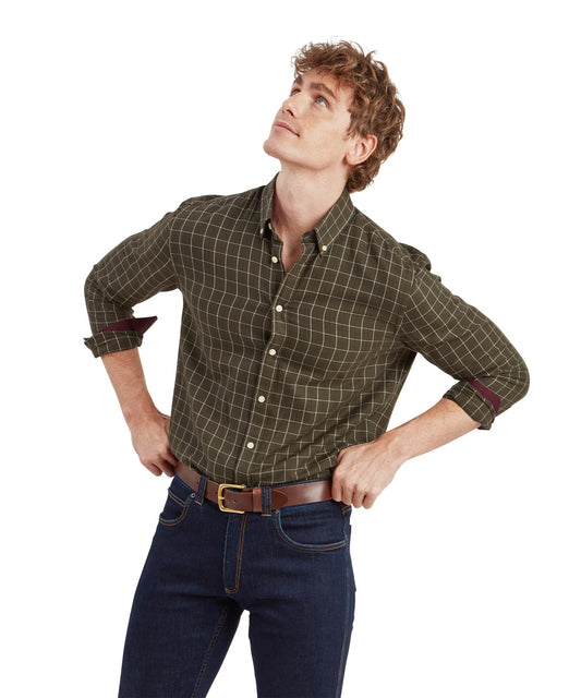 Schoffel, Aldeburgh Tailored Shirt - (Woodland/Wine/Ecru Check)