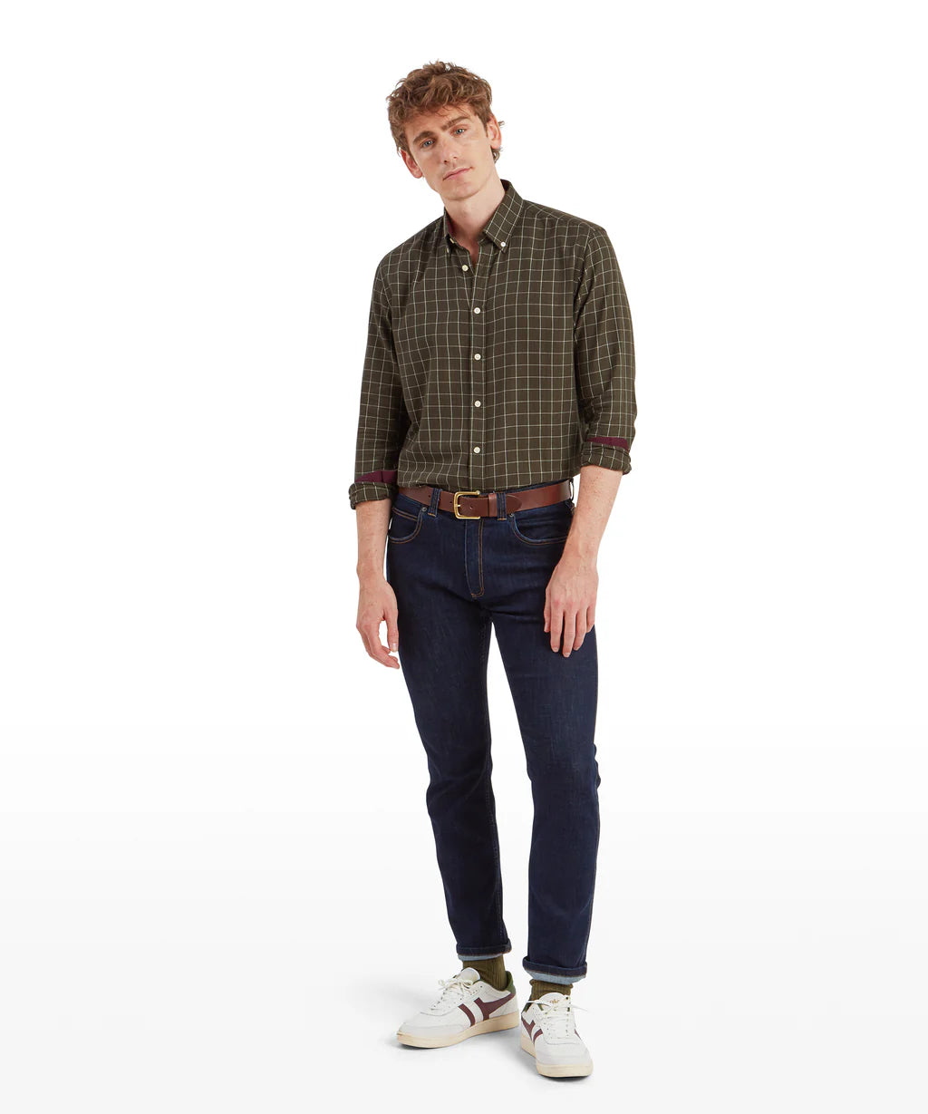 Schoffel, Aldeburgh Tailored Shirt - (Woodland/Wine/Ecru Check)