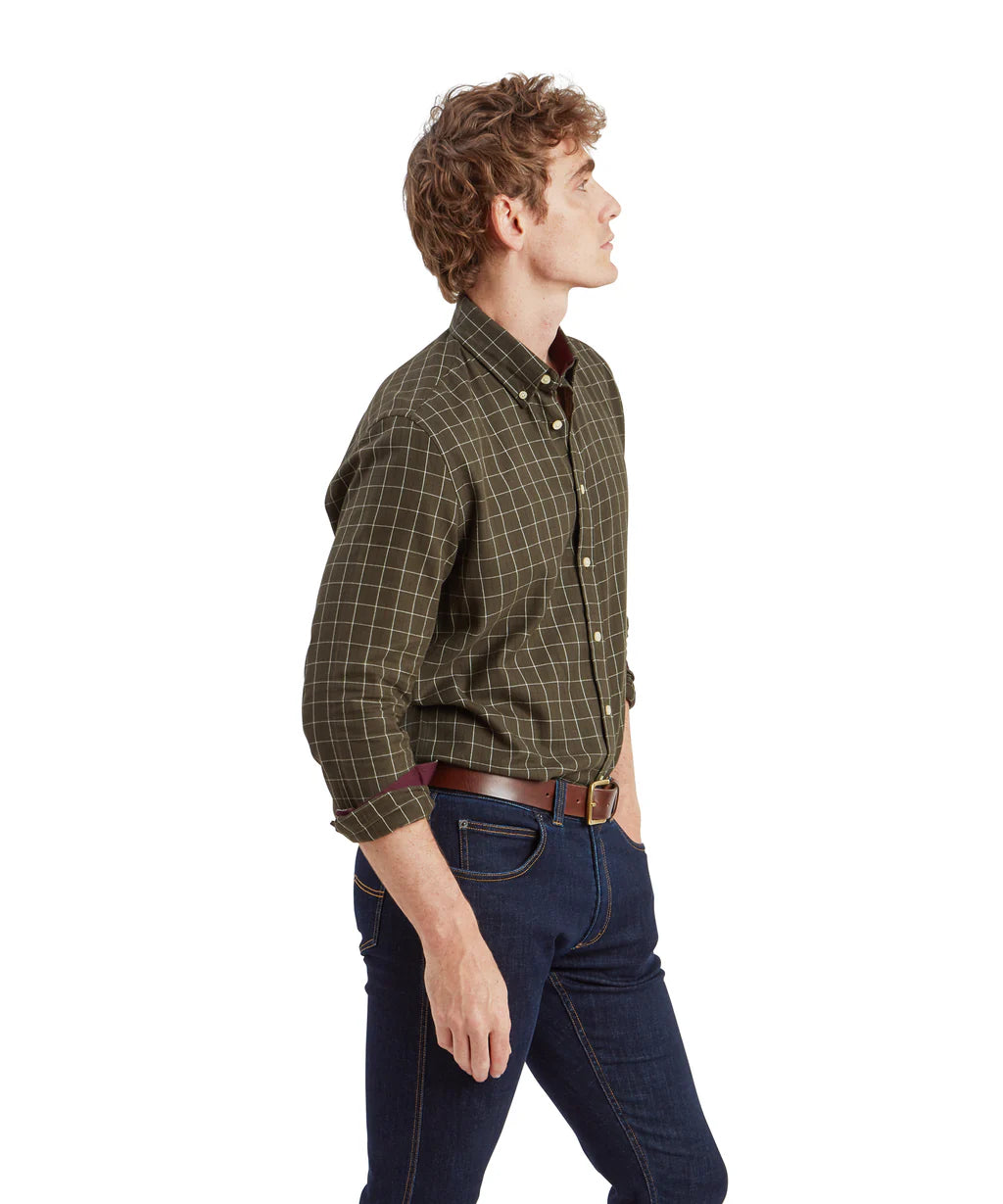 Schoffel, Aldeburgh Tailored Shirt - (Woodland/Wine/Ecru Check)