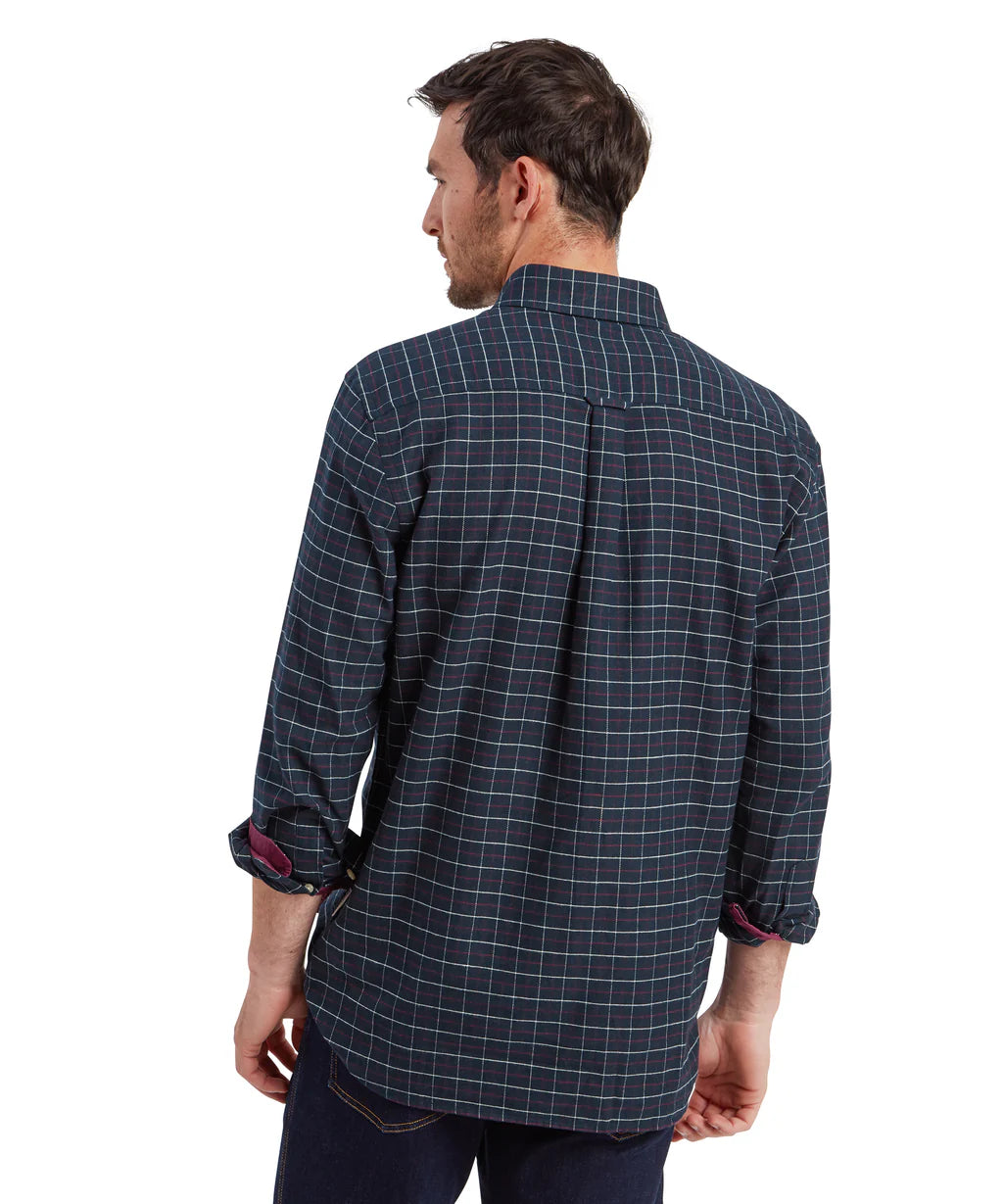 Schoffel, Aldeburgh Tailored Shirt - (Navy/Red/Ecru Check)
