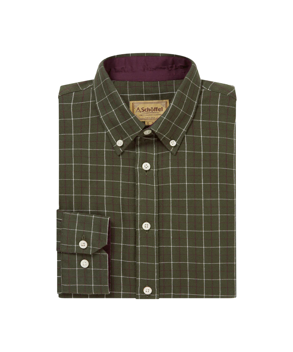 Schoffel, Aldeburgh Tailored Shirt - (Woodland/Wine/Ecru Check)