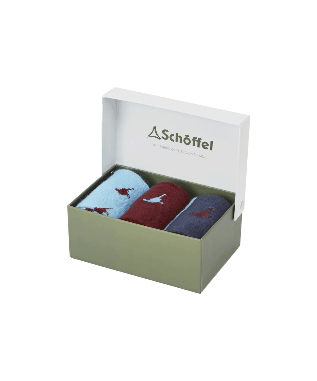 Schoffel, Bamboo Sock (Box Of 3) - (Wine Pheasant)