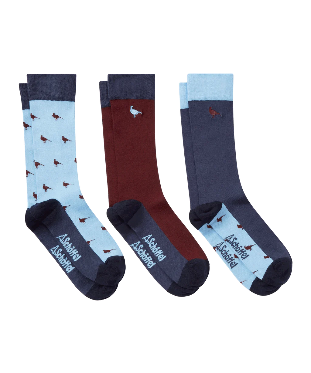 Schoffel, Bamboo Sock (Box Of 3) - (Wine Pheasant)