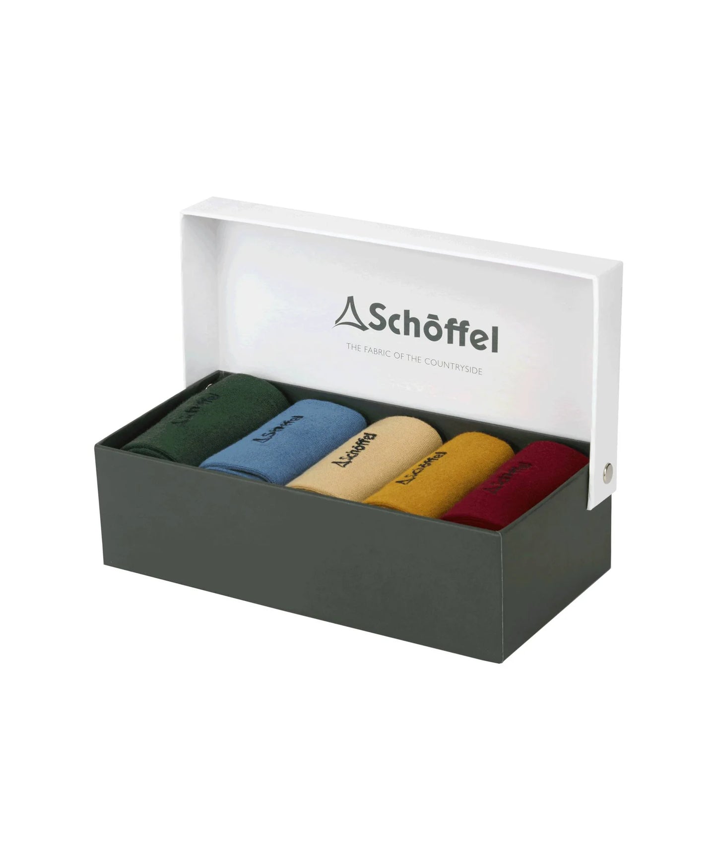 Schoffel Mens Countrywear, the Bamboo Sock (Box Of 5) in Logo Oat Mix