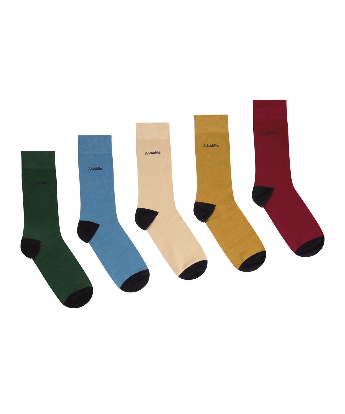 Schoffel Mens Countrywear, the Bamboo Sock (Box Of 5) in Logo Oat Mix