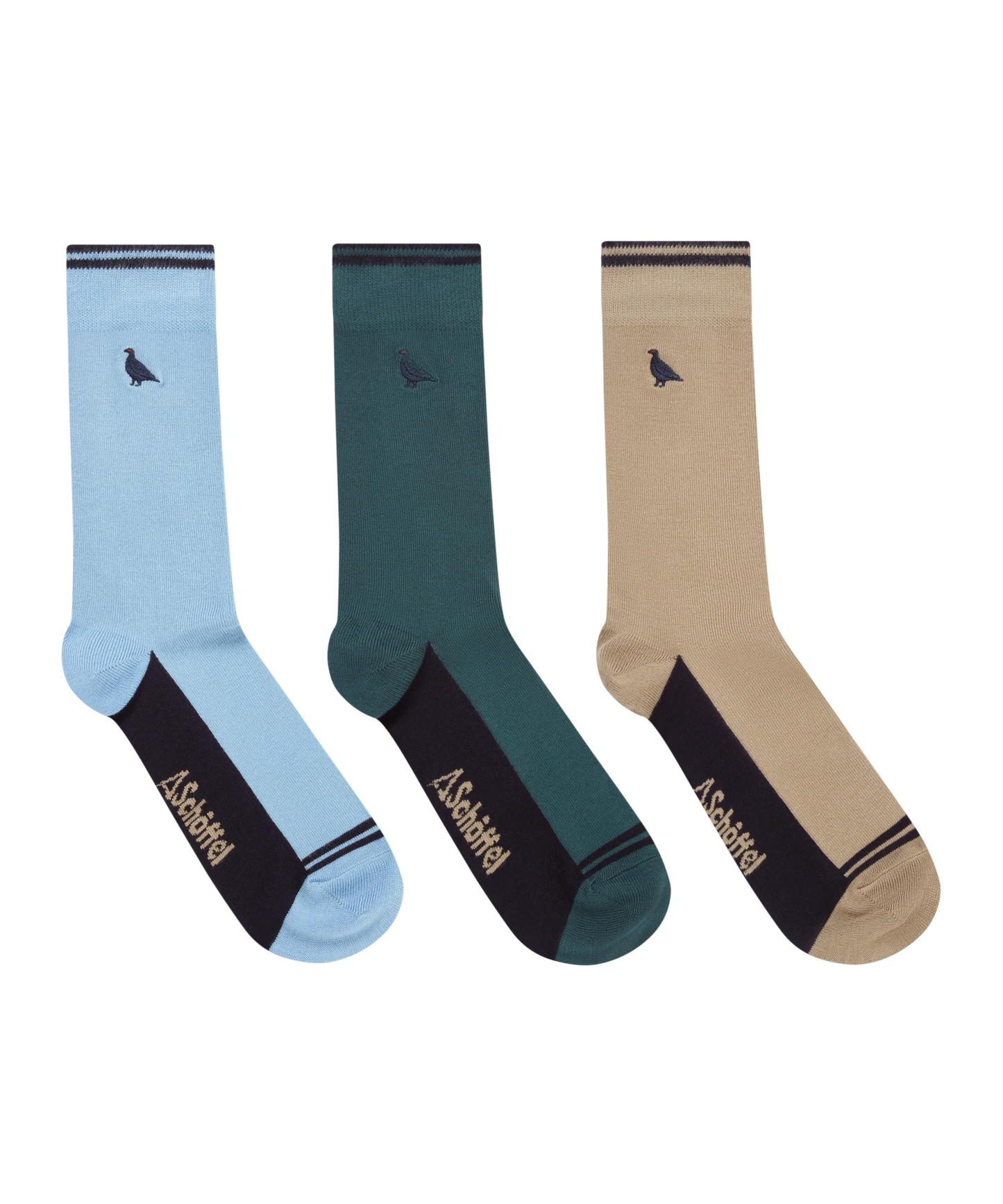 Schoffel Mens Countrywear, the Bamboo Sock (Box Of 3) in Ptarmigan Mix