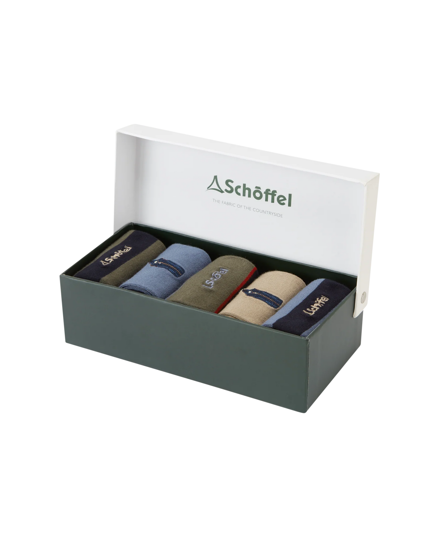 Schoffel Mens Countrywear, the Bamboo Sock (Box Of 5) in Oakham Mix