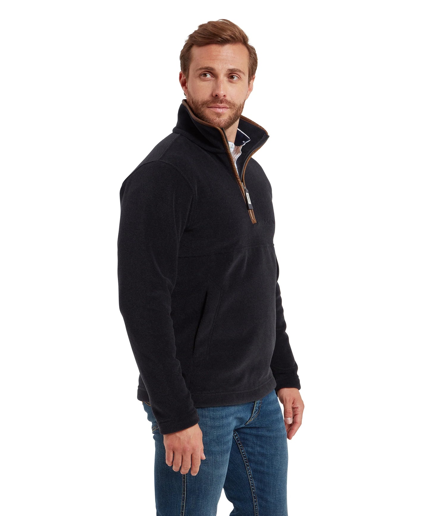 Schoffel Mens Countrywear, the Berkeley 1/4 Zip Fleece in Gunmetal
