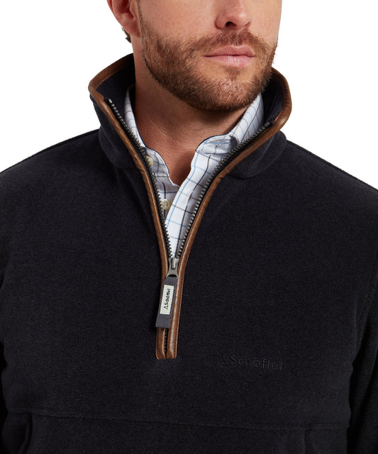Schoffel Mens Countrywear, the Berkeley 1/4 Zip Fleece in Gunmetal
