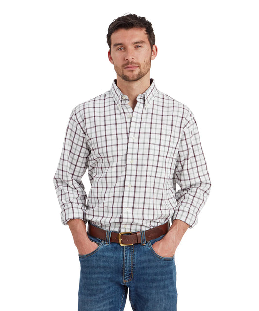 Schoffel, Brancaster Classic Shirt - (Wine Check)