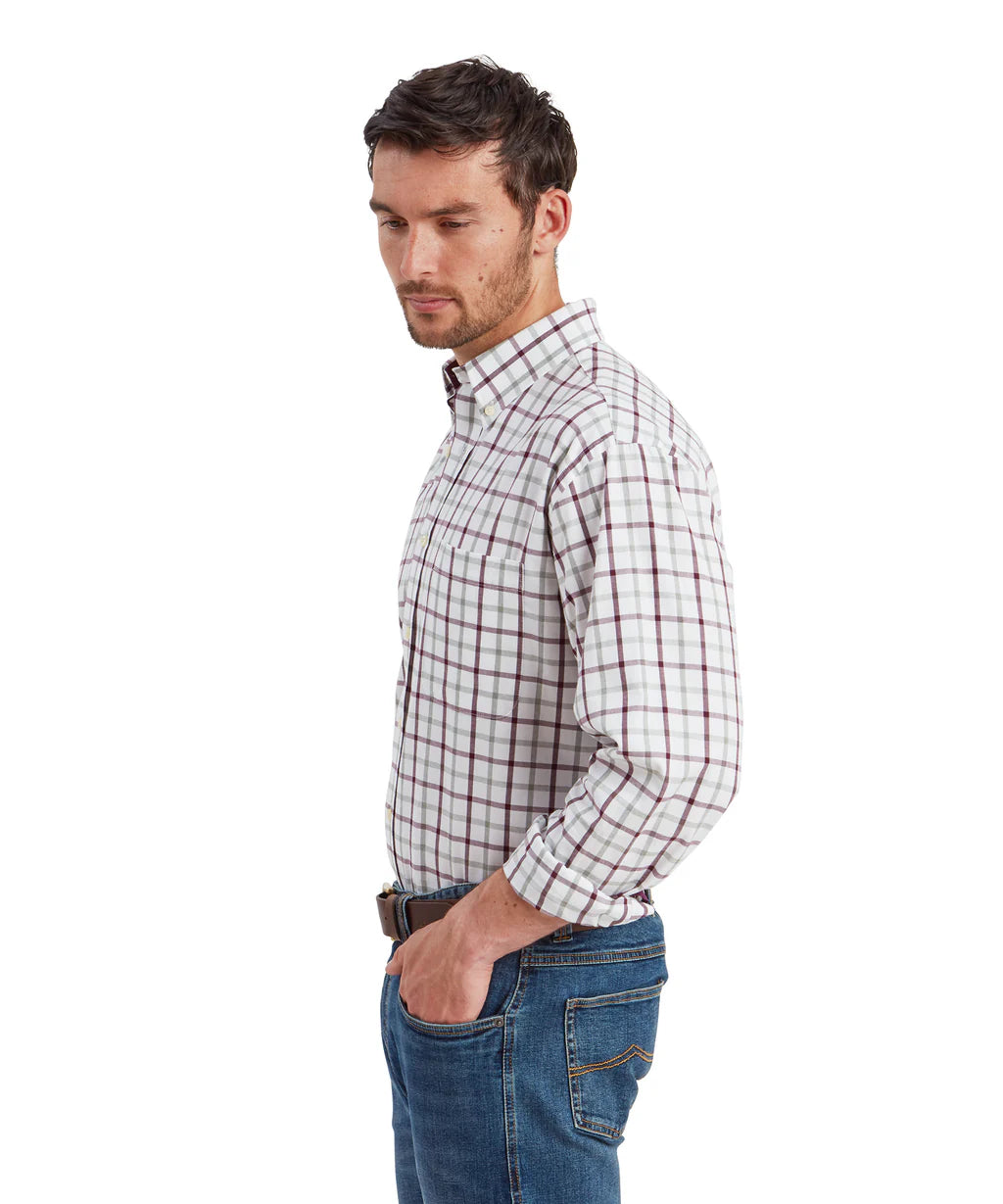 Schoffel, Brancaster Classic Shirt - (Wine Check)