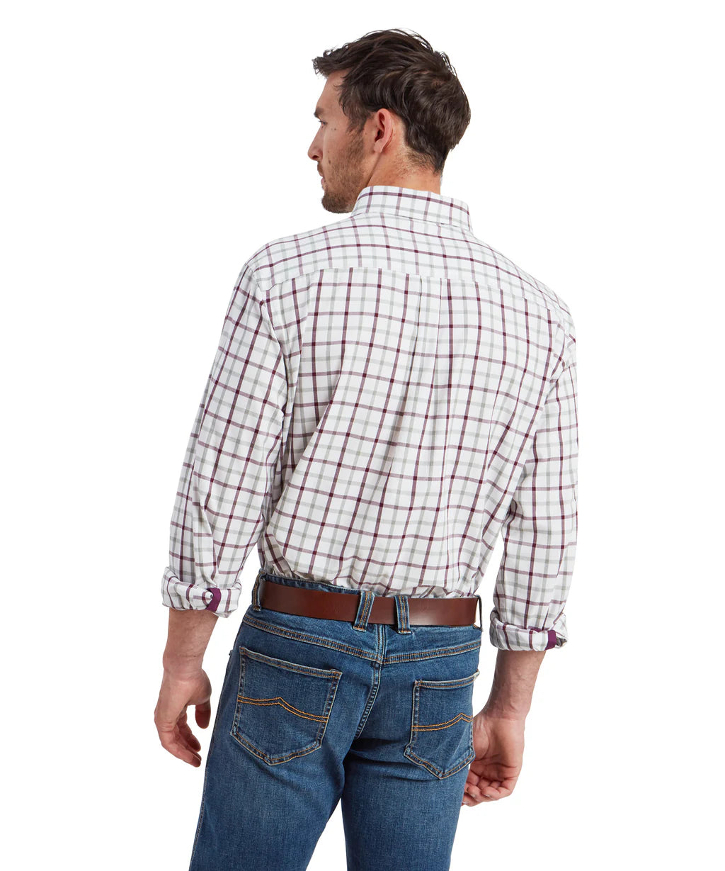 Schoffel, Brancaster Classic Shirt - (Wine Check)