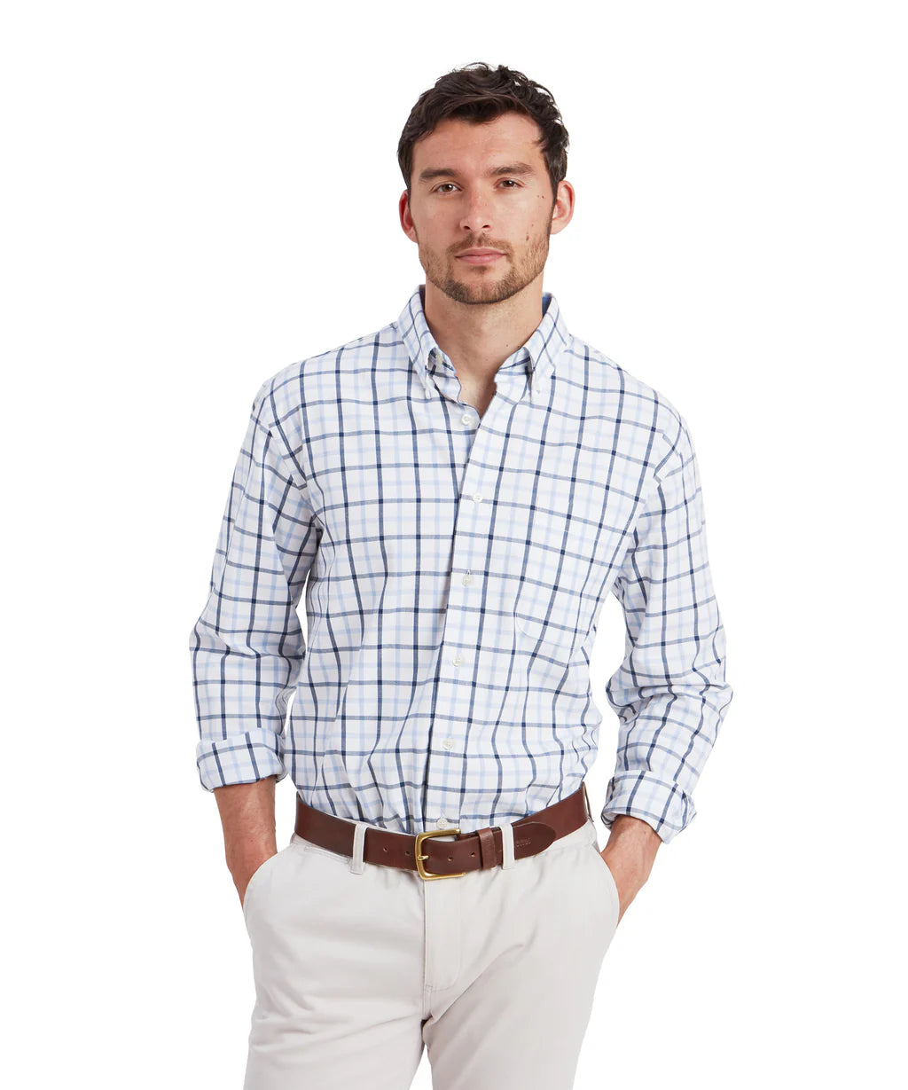 Schoffel, Brancaster Classic Shirt - (Imperial Blue Check)