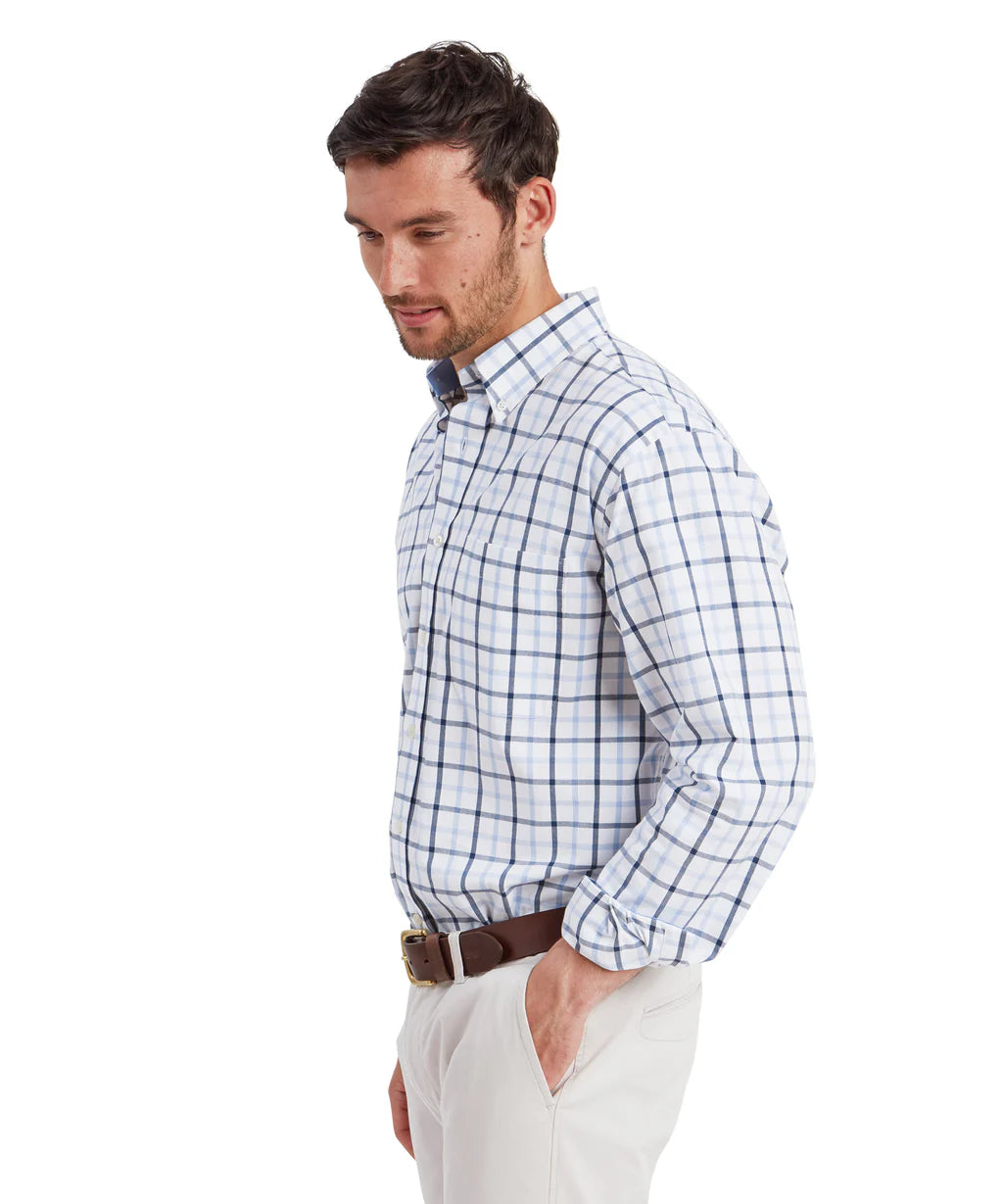 Schoffel, Brancaster Classic Shirt - (Imperial Blue Check)