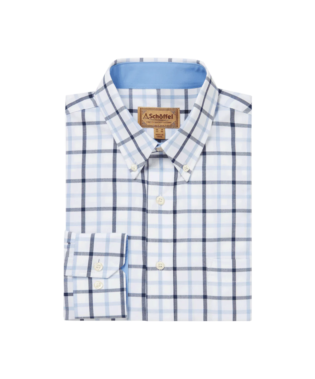 Schoffel, Brancaster Classic Shirt - (Imperial Blue Check)