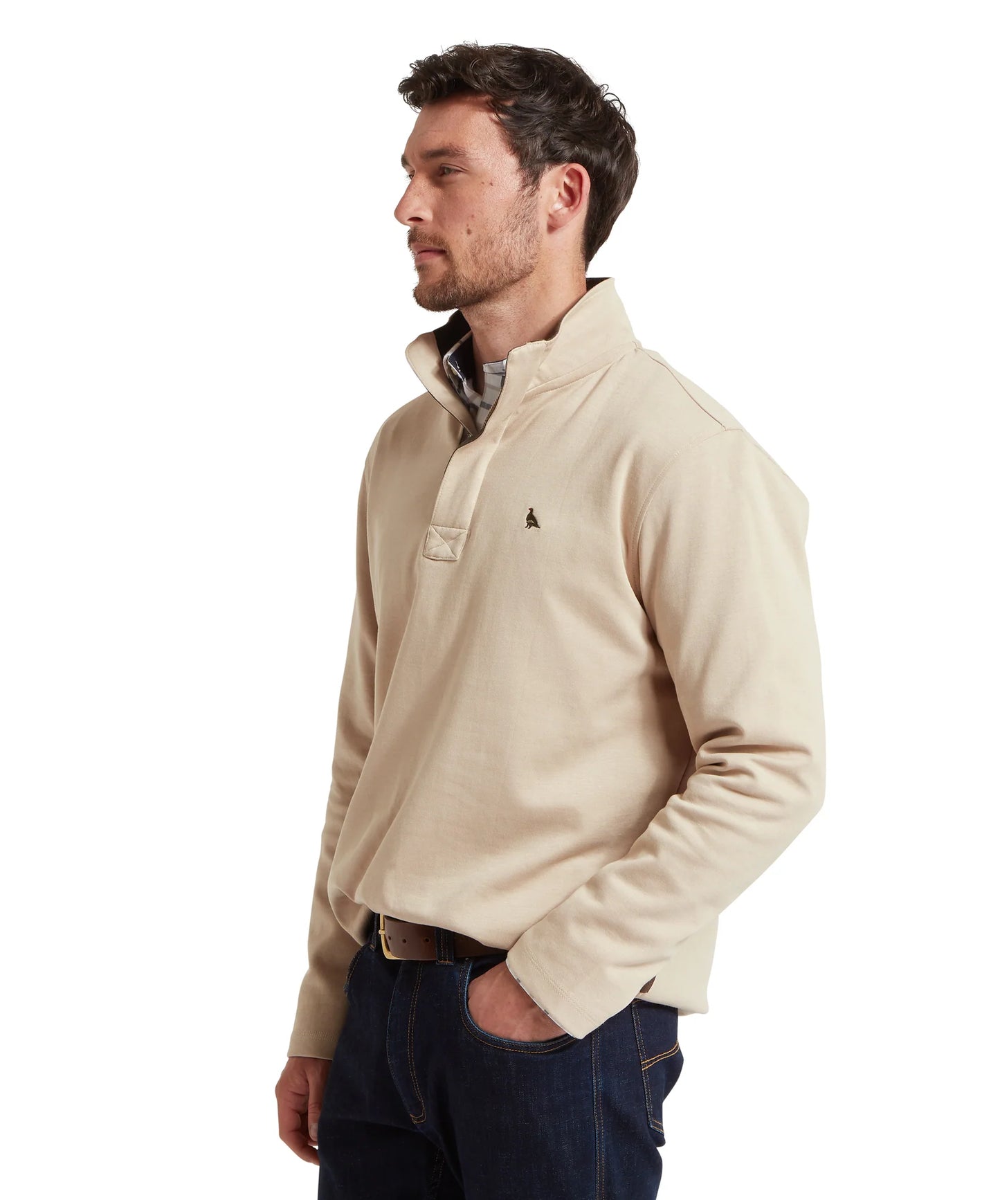 Schoffel Mens Countrywear, the Branscombe Cove Sweatshirt in Cobblestone