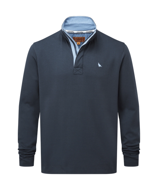 Schoffel Mens Countrywear, the Branscombe Cove Sweatshirt in Dark Blueberry