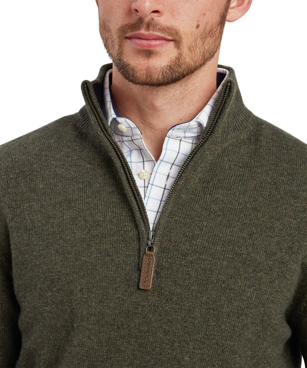 Schoffel, Calton Cotton Cashmere 1/4 Zip Jumper - (Loden Green)