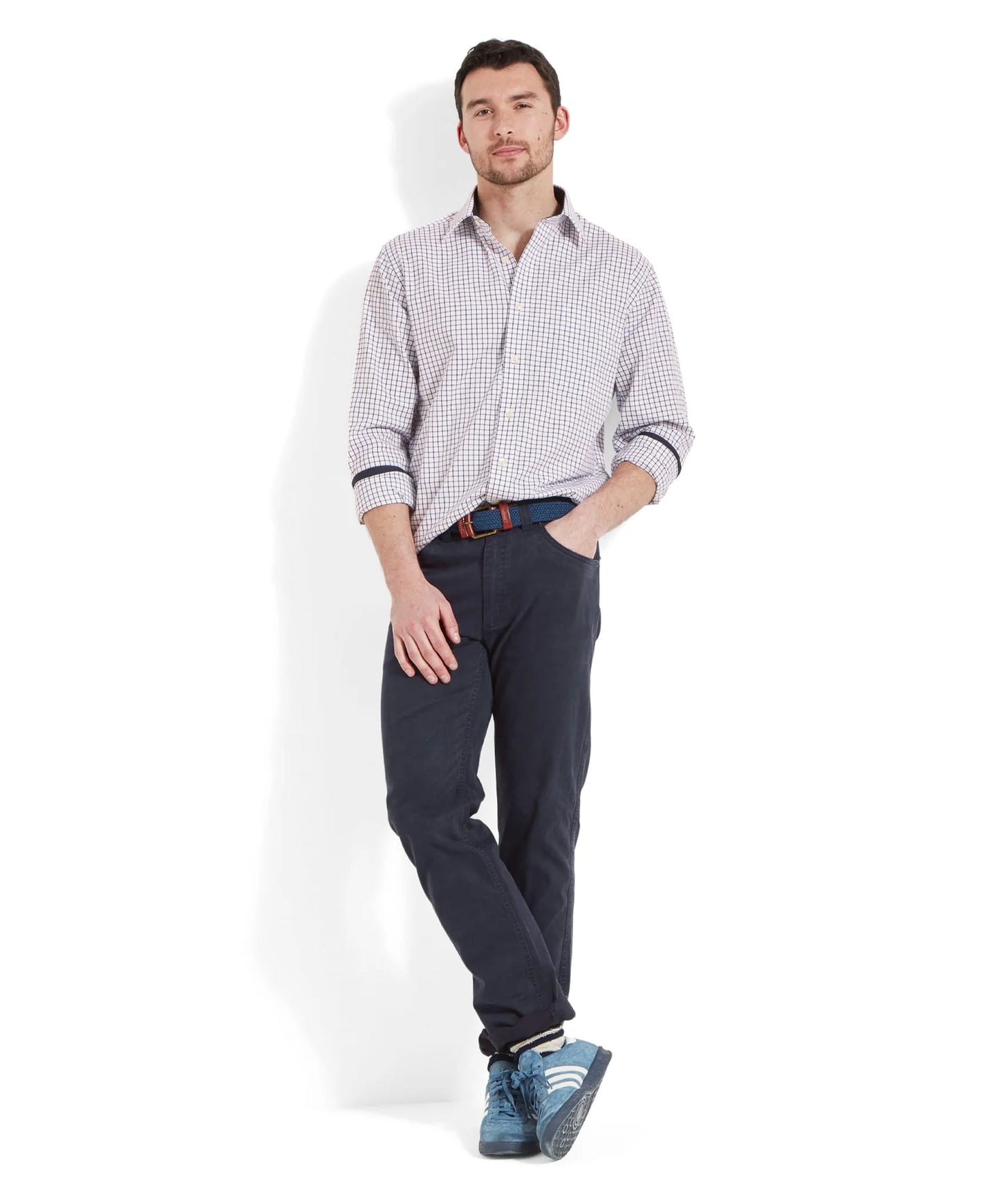 Schoffel Mens Countrywear, the Cambridge Classic Shirt in Dark Navy
