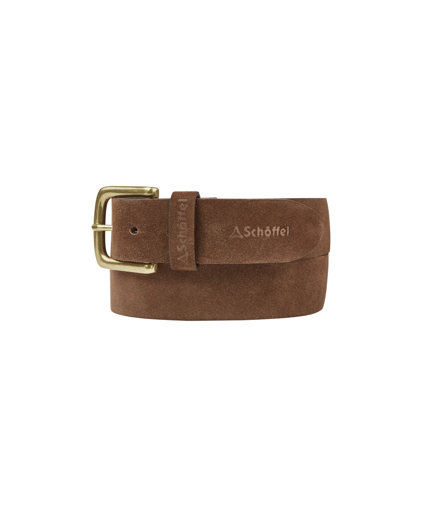 Schoffel Mens Countrywear, the Castleton Leather Belt in Chocolate Suede