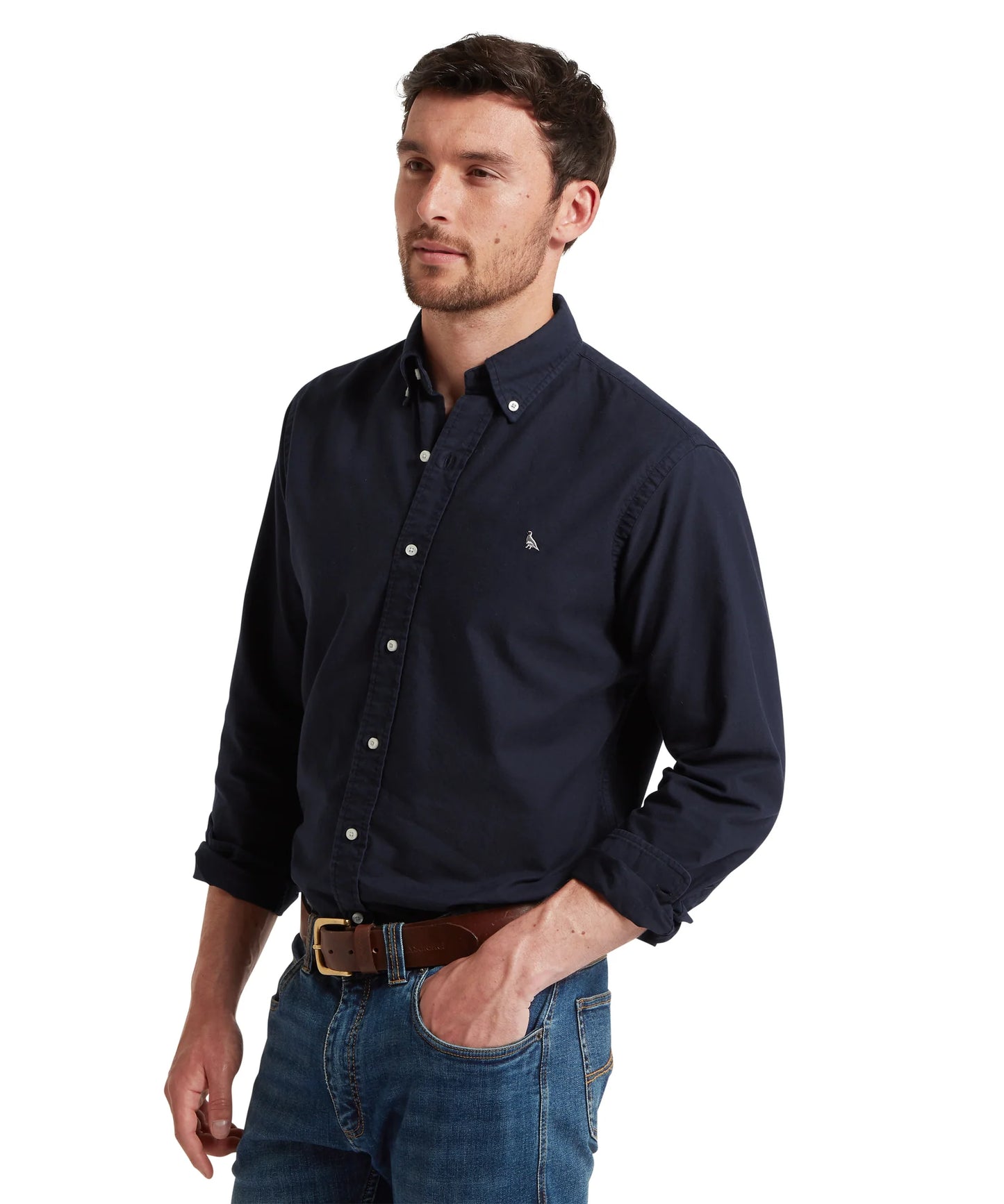 Schoffel Mens Countrywear, the Cavendish Oxford Shirt in Navy