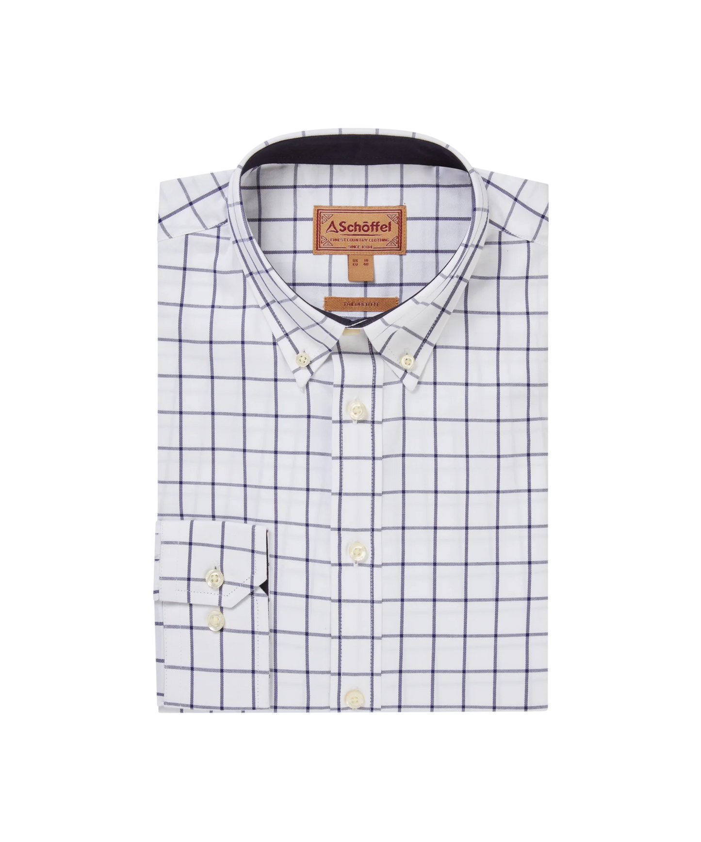 Schoffel Mens Countrywear, the Halesworth Tailored Shirt in Blue Check